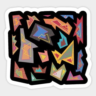 Retro Geometric Shapes Sticker